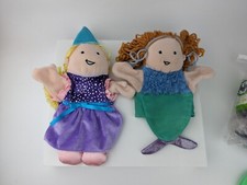 Manhattan Toy Princess  Mermaid Plush Hand Puppets Lot Of 2 Pretend Play Dolls