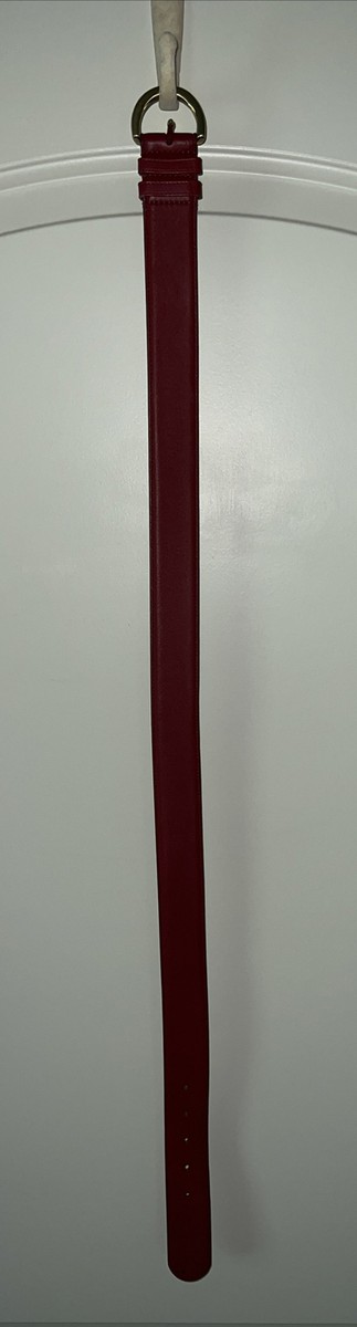 Vintage Coach Leather Belt # 8500 ( Cherry Red ) Vintage Coach Cherry Red Leather Belt With Brass Buckle 32  main image 4