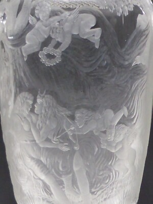 Alois Schmid Vase Schliff Gravur Mythologie Jupiter Diana Nymphe 29,5 cm (36)