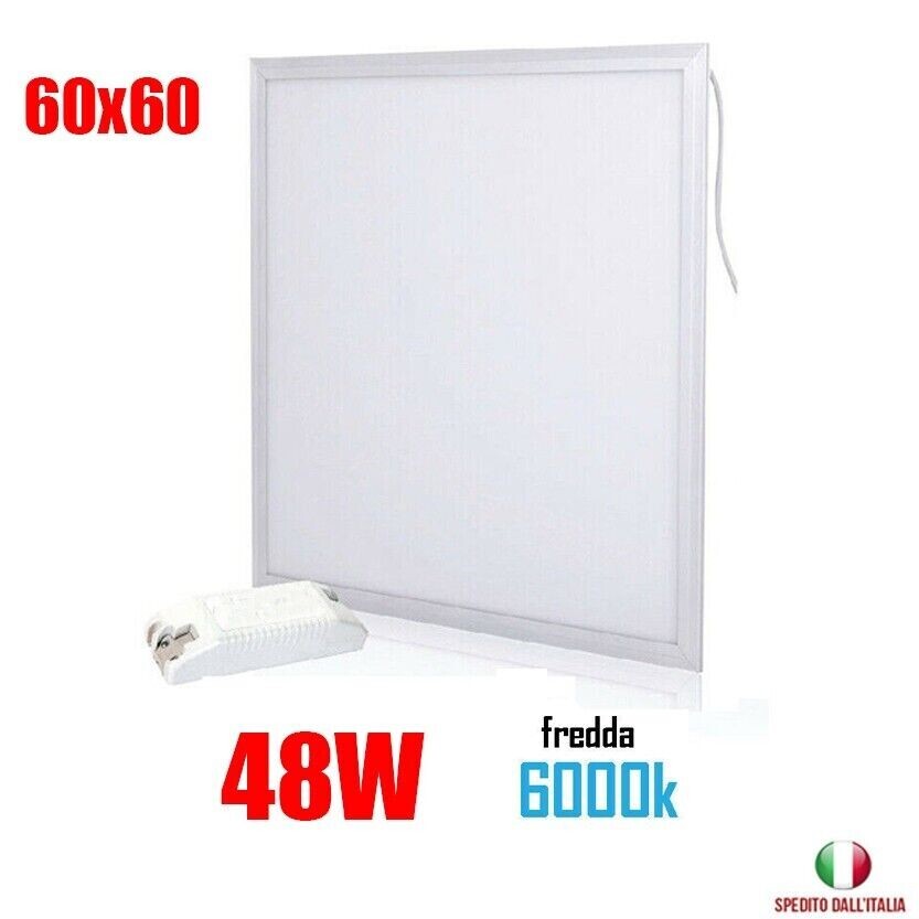 PANNELLO LED 60X60 INCASSO SILVER BIANCO 48W LUCE BIANCA NATURA PLAFONIERA LED