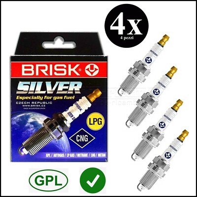 Kerze Set 4 Kerzen LPG Methan BRISK Silber DR15YS-9 Toyota Yaris I (P1) 99>05