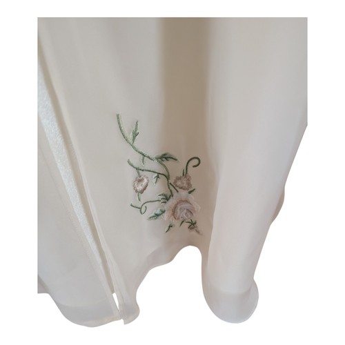 Lord & Taylor Eggshell w/Floral Embroidery Nightie 2X Vintage Girly - Picture 7 of 10