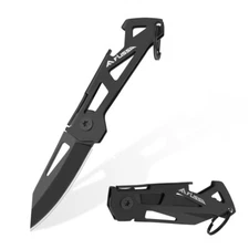 FLISSA Mini Folding Pocket Knife Box Cutter Bottle Opener with 1.81" Sharp Blade