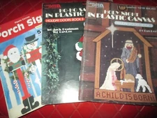 CHRISTMAS Vintage LOT Of THREE Plastic Canvas BOOKLETS #22 - 1991 to 2001
