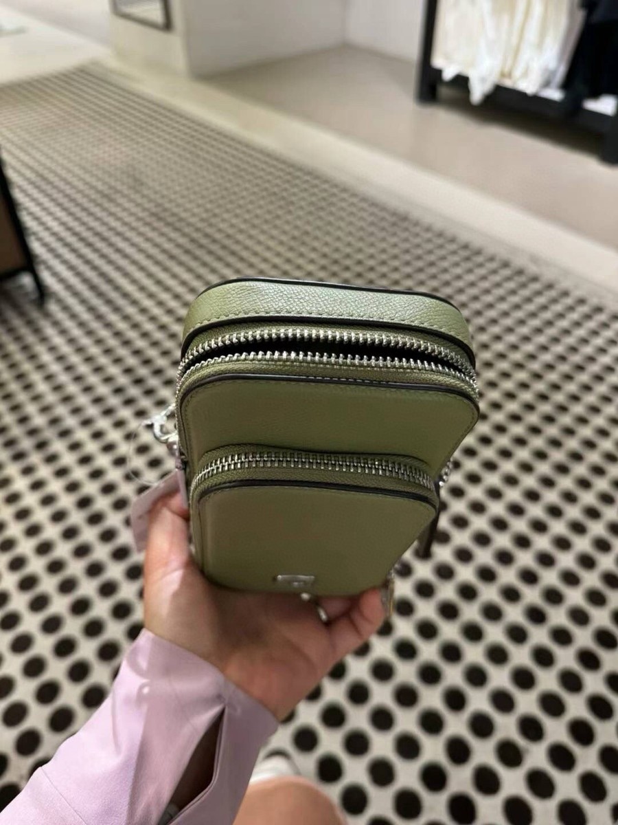 【COACH】スマホ ショルダー Phone Crossbody/Moss COACH PHONE CROSSBODY IN CROSSGRAIN UNISEX - Phone case