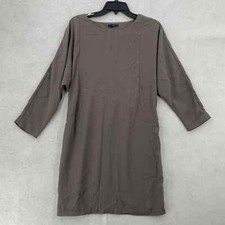 GAP Chiffon Cut Out Back Dolman Dress Taupe Brown Long Sleeve Womens Size S