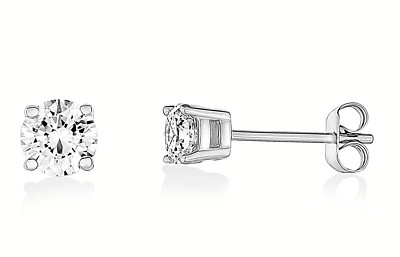 Runde Ohrstecker 2,5 mm funkelnd Laborgefertigt Diamant aus massivem Sterlingsilber