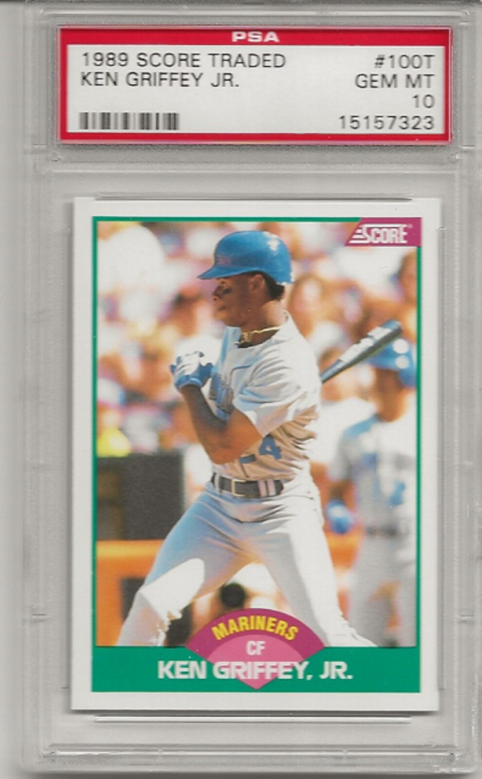 1989 SCORE TRADED #100T KEN GRIFFEY JR,  PSA 10 GEM MINT, ROOKIE,RC, HOF, L@@K !