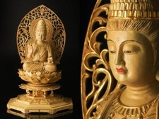 Japanese, Japan,wooden statue Buddha statue Kannon Bodhisattva 61cm 阿