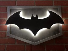 Lámpara de pared remota inalámbrica ambiente luz nocturna LED logotipo murciélago Batman dormitorio infantil