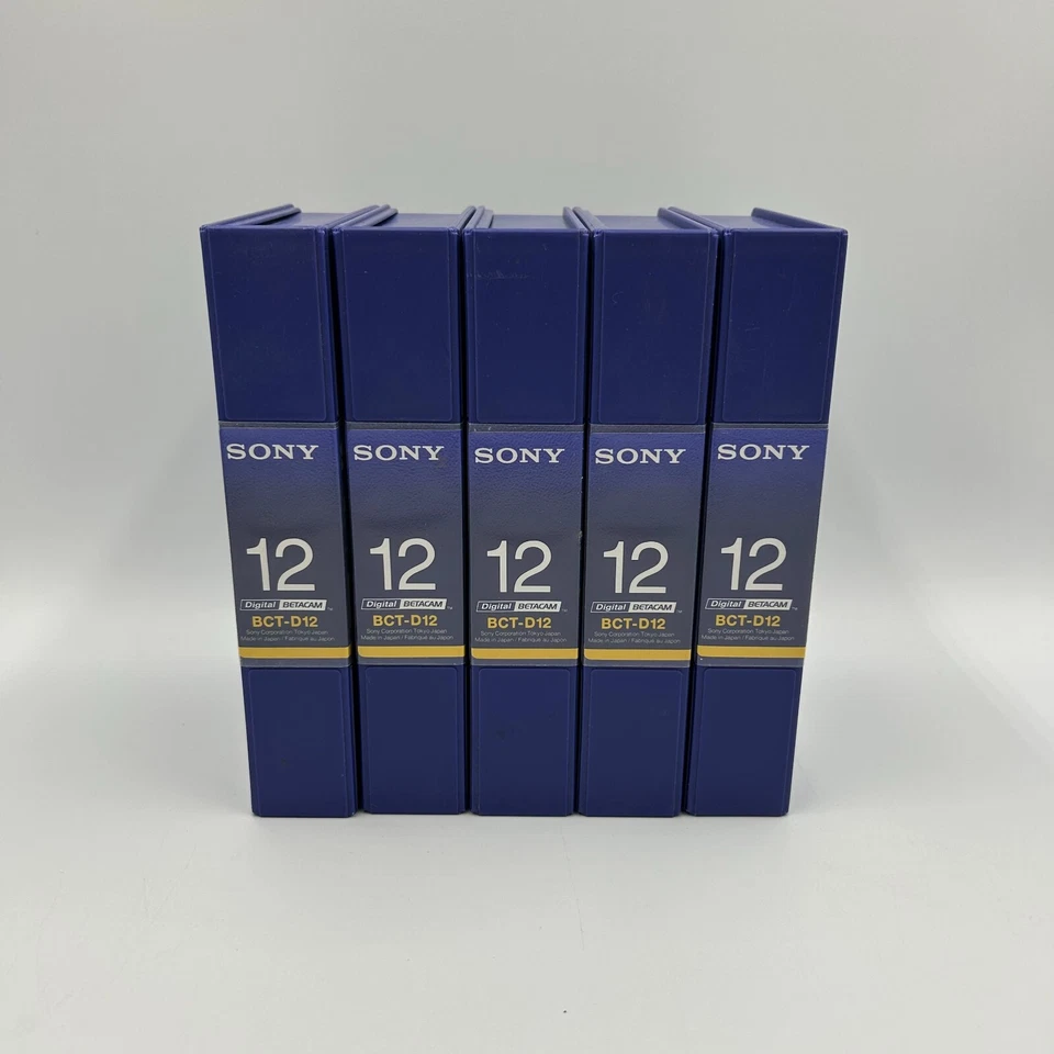 Lote de 5 cintas metálicas de video betacámara digital Sony BCT-D12 casete meta hecho en Japón Foto 4 de 4