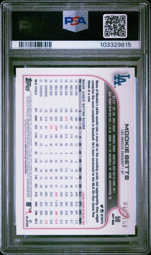 PSA 10 Mookie Betts 2022 Topps Chrome Logofractor Blue Refractor 15/150 DODGERS - Picture 2 of 2