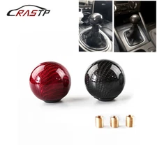 Round Ball Shape Black Carbon Fiber Universal Car Gear Shift Knob Shifter Lever