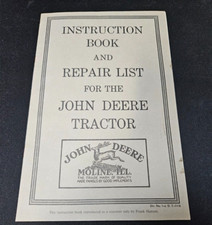 Vintage Instruction Book Repair List For The John Deere Tractor No.1-J.D.T.-7-18