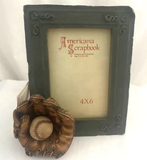 Sarna Americana Scrapbook Baseball Glove Photo  Frame 4x6