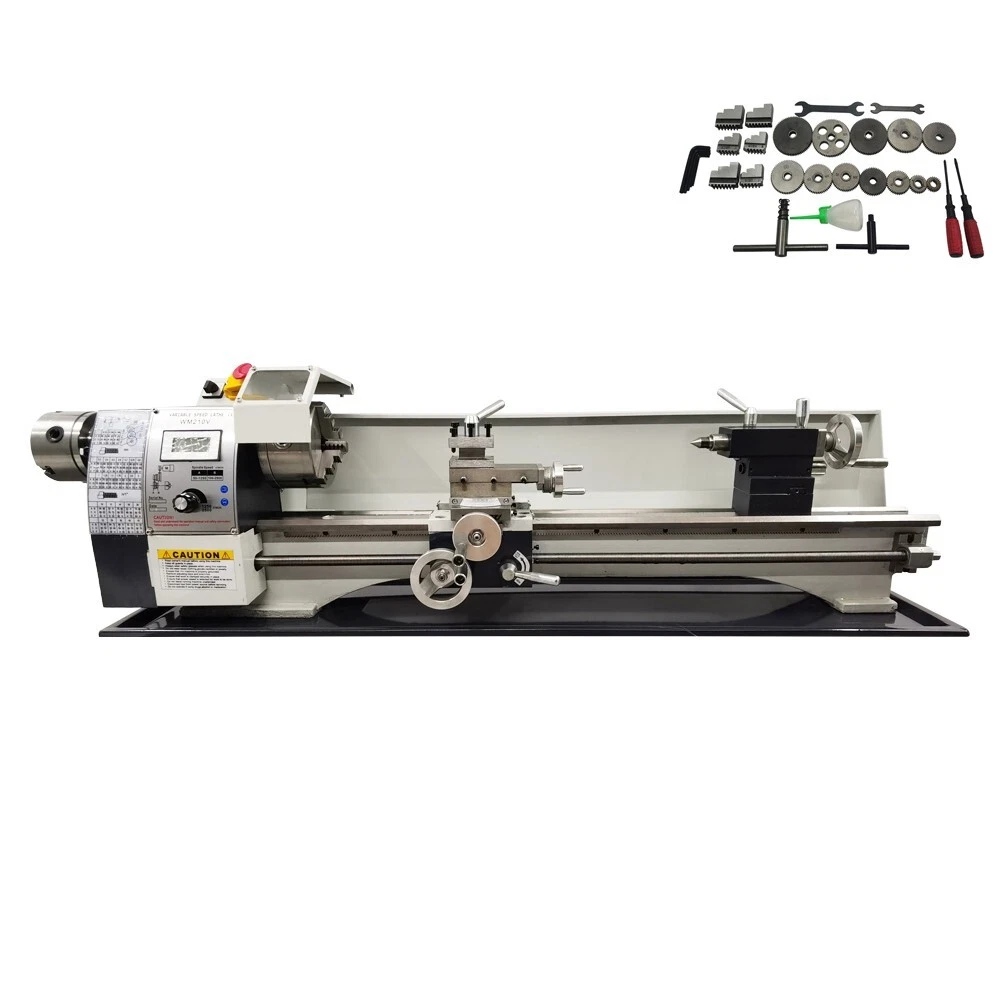 WM210V Double Head Double Chuck Precision Metal Bench Lathe 8 32