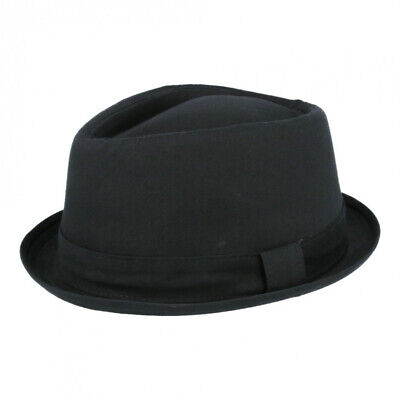 MAZ Quality 100/% Cotton Pork Pie Trilby Hat Black 4 Sizes