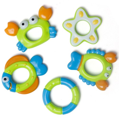 Floating Bath Toys Learn Play Fun Infant 5 Rings Kids Toddlers Baby - Picture 6 of 9
