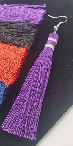 Long Thread Tassel Earrings Bohemian Style - Please Choose! (One Pair) - Picture 2 of 9