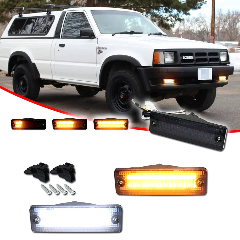 2x Luces de señal LED DRL para parachoques ahumado para camioneta Mazda 323 626 Foto 3 de 4