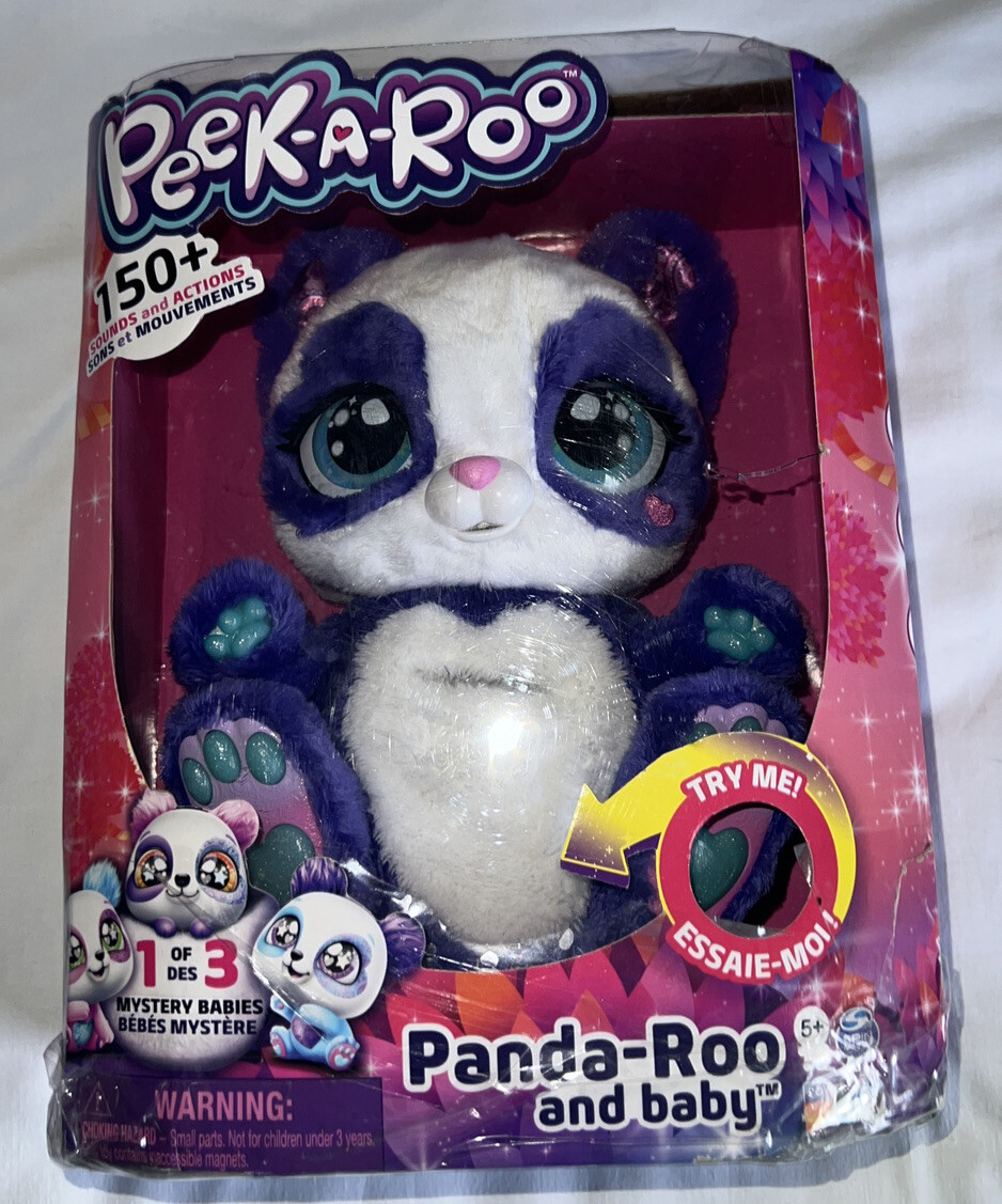 Peek-A-Roo Interactive Panda-Roo Plush Toy with Mystery Baby and Over 150  Sound