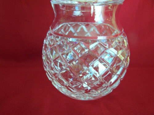 HEAVY Signed Waterford Crystal Pineapple Cookie Biscuit Candy Barrel Jar & Lid - Picture 2 of 8