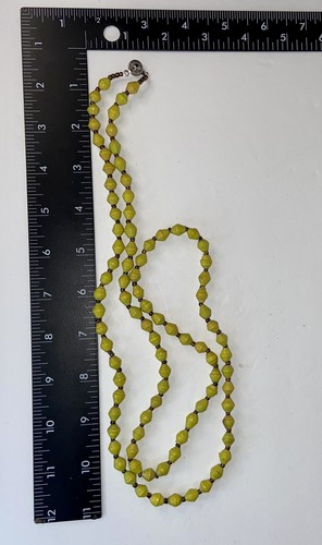Teng Yue geometrische Rombus Form Perlen lange Statement gelbe Halskette 37" - Bild 11 von 11