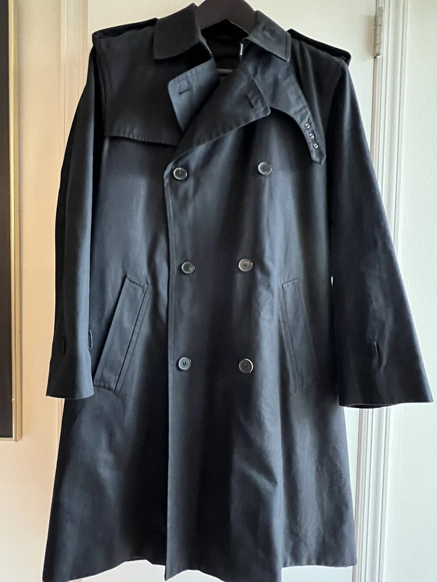 LOUIS VUITTON MEN'S JACKET TRENCH COAT BLACK SIZE 52 MADE IN ITALY,  NEW