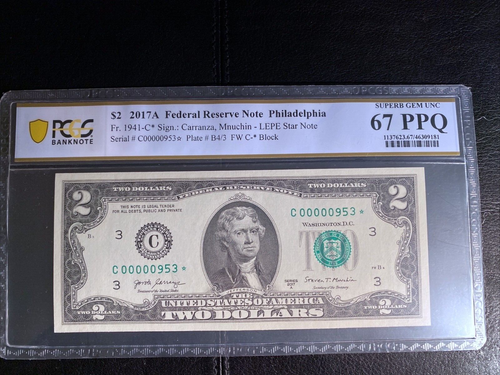 2017 $2 Star Notes 1941-C* PCGS Two 67 PPQ and One 68 PPQ Consecutive 3 * Notes - Picture 5 of 8