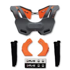 Atlas Vision Anti-Compression Adult Powersports Neck Brace LG/XL(Grey/Orange)