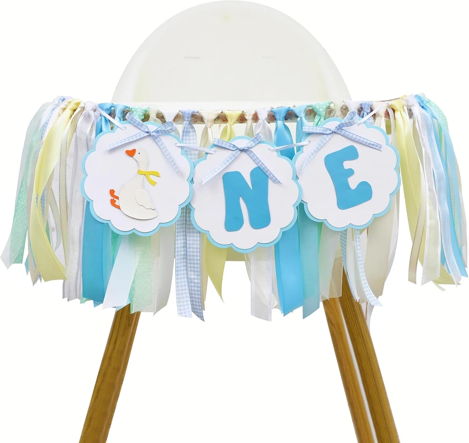 One Funny Goose 1er Cumpleaños Silla Alta Banner - Ganso 1er Cumpleaños Decoración... Foto 3 de 4