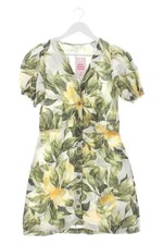 H&M Abito a maniche corte Donna Abito Taglia IT 40 bianco-verde-giallo pallido