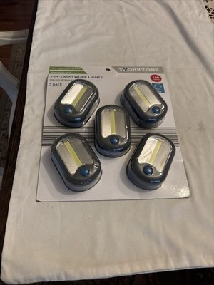 Work Zone 2 IN 1 Magnetic Work light 5 PACK -150 LUMENS w/ 360 Degree hook 