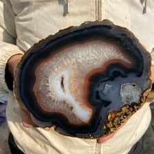 6.2lb Natural Banded Agate Geode Quartz Crystal Rough Mineral Specimens Healing