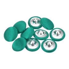 10pcs 15mm Fabric Cloth Covered with Metal Shank Round Buttons, Green