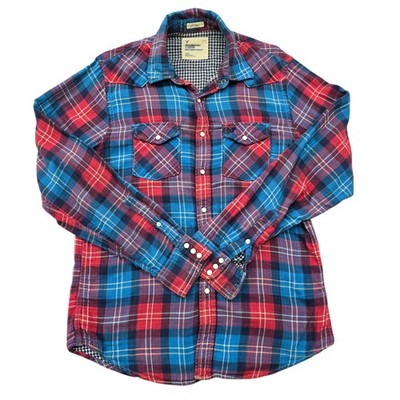 American Eagle Herren kariertes Langarm Hemd Gr. M Vintage