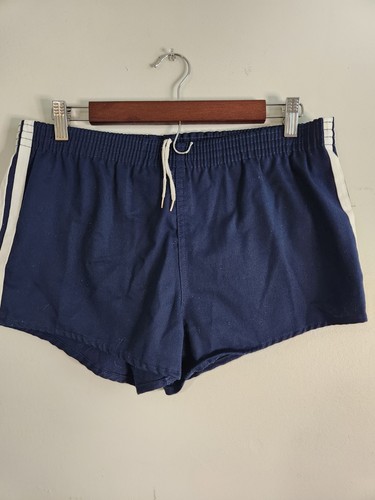 Vintage Adidas Shorts Mens M 32-34 Sprinter Racer Lined Track Navy USA 70s 80s