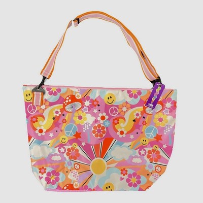 $55 Iscream Women's Pink Feelin' Groovy Print Travel Shoulder Tote Bag