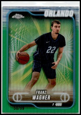 2024-25 Topps Chrome Green Refractor #93 Franz Wagner #/99 Orlando