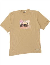 INVICTA Mens Graphic T-Shirt Top Large Beige Cotton AQ04