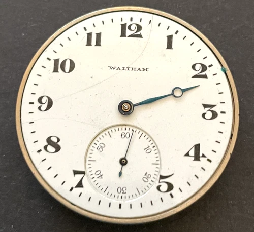 Antique 1918 Waltham 1894 235 Pocket Watch Movement Parts/Repair 12s 17j USA