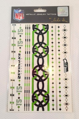 Seattle Seahawks METALLIC JEWELRY TATTOO Lulu NFL Temporary Game Day Fan