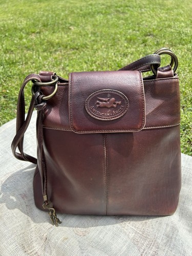 Vintage 90s American Angel Leather Purse Brown Boho