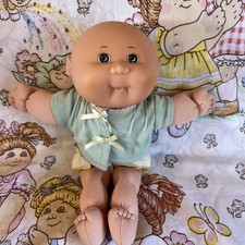 Vintage Cabbage Patch kids girl or boy baby doll CPK outfit Mattel green eyes 