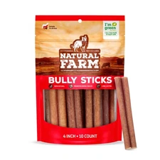 Odor Free Bully Sticks 4 Inch, 10 Pack for Small  Medium Dogs - 100 Beef Chew...
