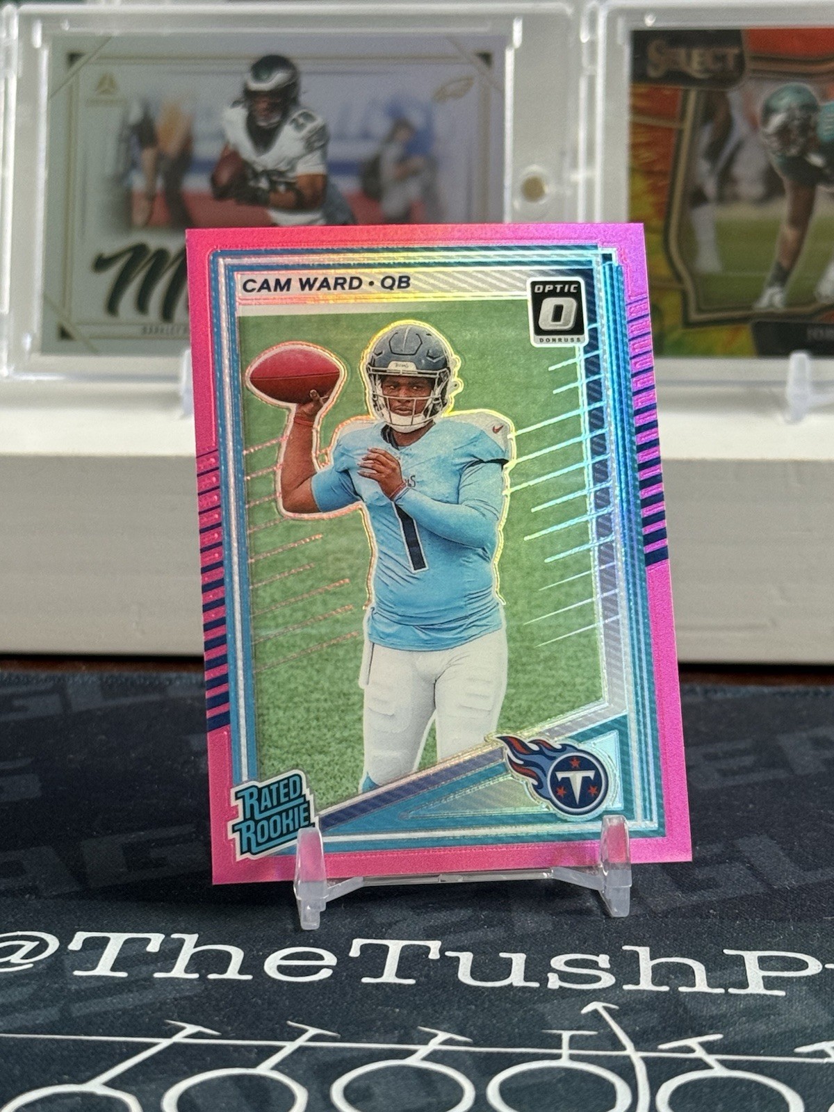 2025 Donruss - Rated Rookie Cameron Ward #350 Optic Preview Pink Prizm (RC)