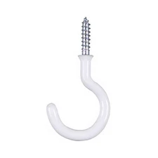 National Hardware N259-184 Cup Hook, White Vinyl Coated, 3/4 In., 50-Pk. -