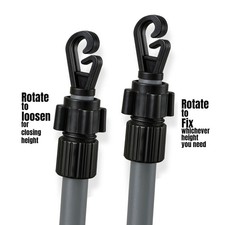 Heavy Duty 2x Telescopic Extendable 2.4 M Washing Line Prop Outdoor Clothes Pole