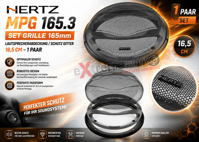 HERTZ MPG 165.3 - SET GRILLE 165mm Lautsprecherabdeckung, Schutz, Gitter 16,5 cm