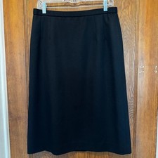 Pendleton Virgin Wool Black Straight Skirt 12 Made in USA Corporate Workwear